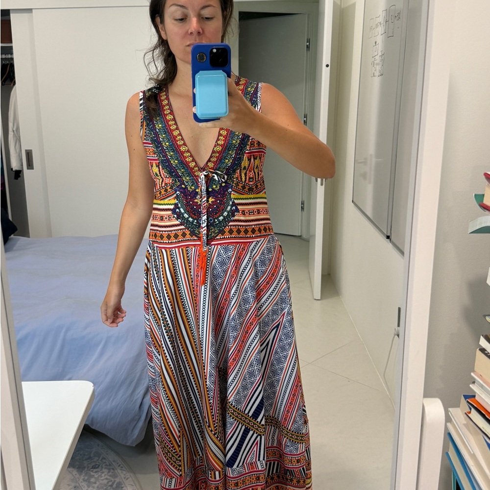 Colorful Sleeveless Maxi Dress